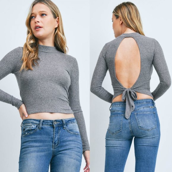 Top Chic Tops - Open Tie Back Crop Top {Top Chic}